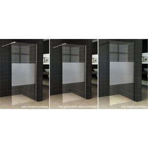 Douchewand/glasplaat Wiesbaden Slim glasplaat gedeeltelijk matglas 80 x 2000 mm, 8 mm, Nano