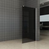 Wiesbaden Slim - Inloopdouche / Douchewand - 110x200 - Rookglas - Antikalk - 8mm Veiligheidsglas - Excl. Stabilisatiestang en Profielset