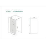 Wiesbaden Slim - Inloopdouche / Douchewand - 120x200 - Rookglas - Antikalk - 8mm Veiligheidsglas - Excl. Stabilisatiestang en Profielset