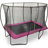 Trampoline EXIT Toys Silhouette Rectangular 366 x 244 Pink Safetynet