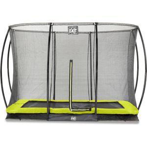 Trampoline EXIT Toys Silhouette Ground Rectangular 305 x 214 Lime Safetynet