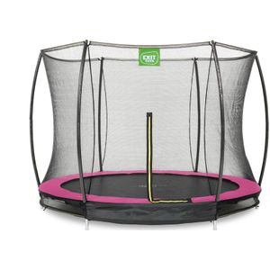 EXIT Silhouette inground trampoline ø244cm met veiligheidsnet - roze
