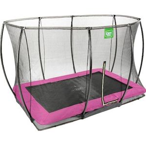 EXIT Silhouette inground trampoline 244x366cm met veiligheidsnet - roze