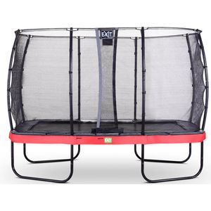 EXIT Elegant trampoline rechthoek 244x427cm met Deluxe veiligheidsnet - rood