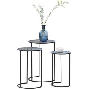 Lifa Living - Bijzettafels Viggo - Set van 3 - Metaal - Ronde Salontafels - 25 x 25 x 40 cm - 30 x 30 x 45 cm - 35 x 35 x 50 cm