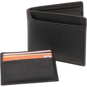 MoreThanHip Luton RFID Portemonnee met Uitneembare Pasjeshouder - voor 6 Pasjes - Miniportemonnee voor Heren en Dames Ecoleer - Zwart