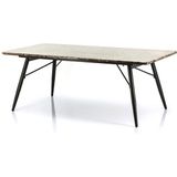 Furnilux - Salontafel Richy - Rechthoek - Metaal Zwart - Marmer Bruin Blad - 110 x 56 x 41 cm