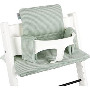 Ukje Stoelverkleiner - Geschikt voor Stokke Tripp Trapp - Kinderstoel - Kussenset - Mint - Ribstof - Extra dik
