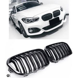 Sportieve Grille geschikt voor BMW 1-Serie F20 en F21 vanaf 2015 dubbele spijl glans zwart