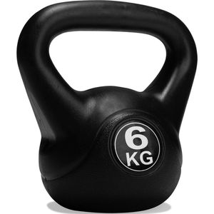 VirtuFit PVC Kettlebell - Gewichten - 6 kg - Zwart - Kettle Bell - Kettlebells