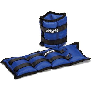 Enkelgewichten en polsgewichten - VirtuFit Verstelbare Gewichten - 2 x 2 kg - Nylon - Blauw
