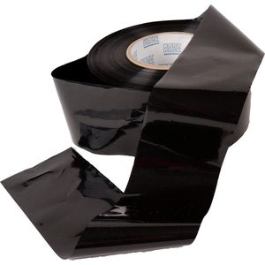 Kortpack - Afzetlint 75mm breed x 100mtr lang - Zwart - 1 rol per verpakking - Waarschuwingslint - Afspanlint voor Evenementen, Festivals, Parcours - (027.0033)