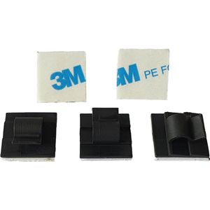 Kortpack - Zelfklevende Kabelclips voor 5 mm brede Kabels - Zwart - Bevestigingsmateriaal voor Buizen en Kabels - (099.8960)
