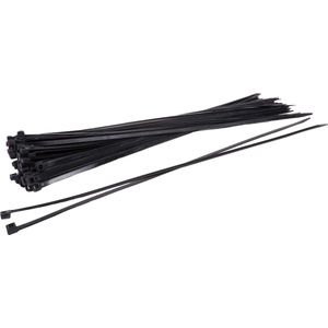 Kortpack - Kabelbinders/Tyraps 1200mm lang x 9.0mm breed - Zwart - 10 stuks - Treksterkte: 79.4KG - Bundeldiameter: 365mm - Extra lange Kabelbinders - Bundelbandjes - (099.0500)