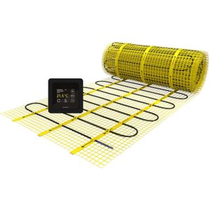 Elektrische vloerverwarming magnum mat incl. Klokthermostaat zwart 1.25 m2