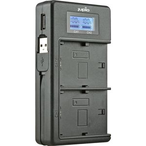 Jupio USB Duo Oplader met LCD voor Nikon EN-EL15, EN-EL15B en EN-EL15C - Met Powerbank functie