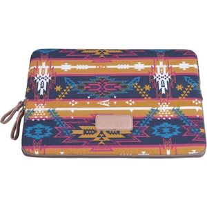 Lisen Laptop Sleeve  tot 13,3 inch - Indian Style - Oranjegeel/Donkerblauw