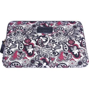 Kinmac – Laptop/Tablet Sleeve met Paisley print tot 10 inch – 27 x 21 x 1,5 cm - Zwart/Rood