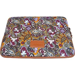 Kinmac – Laptop Sleeve met Paisley print tot 15.4 inch – 39 x 27 x 1,5 cm  - Multi colour