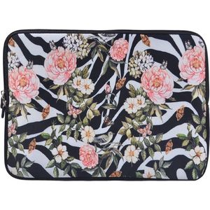 Laptop  Sleeve tot 13 inch – Romantische Style – Wit/Roze