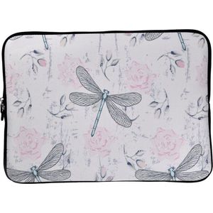 Laptop Sleeve met libellen tot 13 inch – Roze