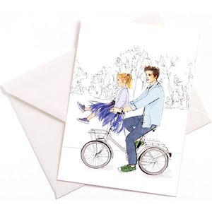 Kaart Lütteblüten by Gabriele Ampt, Een fietstocht is leuk - Paarsblauw