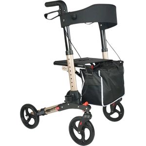 Plaza Lite Lichtgewicht Rollator Drie dubbel opvouwbaar - met stokhouder, Tas en rugband
