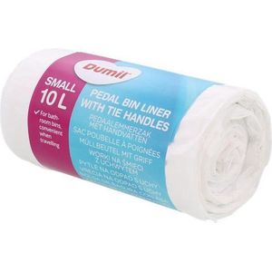 Dumil afvalzakje 10 liter - klein, wit plastic met handvat - 120 vuilzakjes