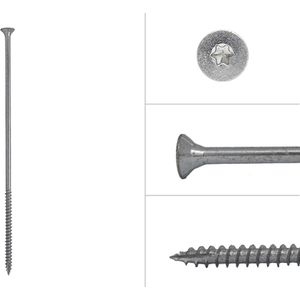 Wovar Spaanplaatschroeven Verzinkt 6 x 200 mm Torx 30 Deeldraad | Doos 100 Stuks