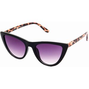 Joboly Cat Eye Panter Print Zonnebril - Zwart Frame - Zwarte Lenkleur - Dames