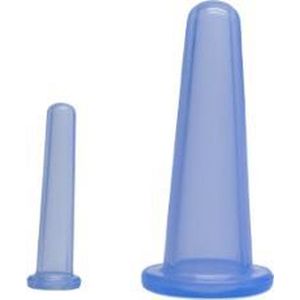 KELERINO. Massage cups voor het gezicht - Duo pakket 3,6 cm en 1,5 cm - Cupping en massage voor je gezicht - Blauw