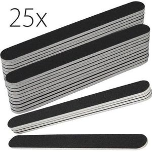KELERINO. Rechte Nagel Vijlen 25 stuks - #100/180, zwart