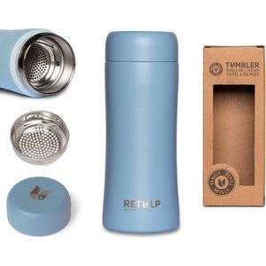 Retulp Tumbler Thermosbeker Thermosfles Ocean Blue 300 ml Koffiebeker Travel Mug RVS