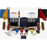 Meester Croquet set, 4 persoons, 16 mm stalen poorten, kunststof ballen, club-kwaliteit Met Luxe tas Kwaliteit en Klasse