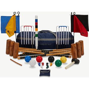 Professionele Croquet set - Tactisch tuinspel - 6 persoons, 11mm stalen poorten, kunststof ballen Croquet Tas Klasse en Geweldig