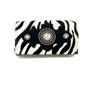 Koeienhuid dames portemonnee zebra print
