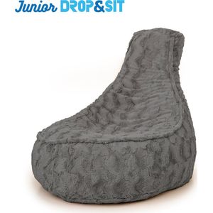 Drop & Sit zitzak stoel bont donkergrijs junior