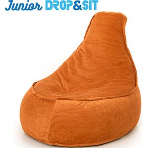 Drop & Sit Stoel Zitzak Ribstof – Orange – Junior – Voor Binnen