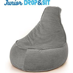 Drop & Sit zitzak stoel rib grijs junior