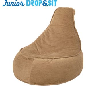 Drop & Sit Stoel Zitzak Ribstof – Camel – Junior – Voor Binnen