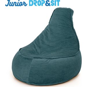 Drop & Sit Stoel Zitzak Ribstof – Petrol – Junior – Voor Binnen