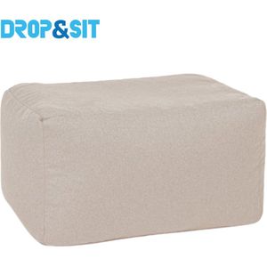 Drop & Sit Poef Duurzaam en van 100% Gerecyclede Petflessen - Beige - Waterafstotend - 55x75x45cm - Voor Binnen en Buiten