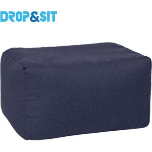 Drop & Sit Poef Duurzaam en van 100% Gerecyclede Petflessen - Blauw - Waterafstotend - 55x75x45cm - Voor Binnen en Buiten