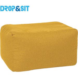 Drop & Sit Poef - Duurzaam - 100% Gerecyclede Petflessen - Geel - 55x75x45cm - Binnen/Buiten