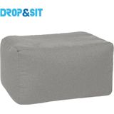 Drop & Sit duurzame zitzak poef grijs 55x75x45cm