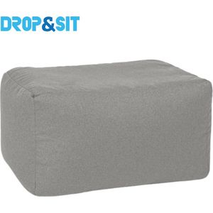 Drop & Sit Poef Duurzaam en van 100% Gerecyclede Petflessen - Grijs - Waterafstotend - 55x75x45cm - Voor Binnen en Buiten