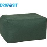 Drop & Sit duurzame zitzak poef donkergroen 55x75x45cm