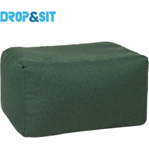 Drop & Sit duurzame zitzak poef donkergroen 55x75x45cm