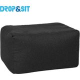 Drop & Sit Poef - Duurzaam - 100% Gerecyclede Petflessen - Zwart - 55x75x45cm - Binnen/Buiten