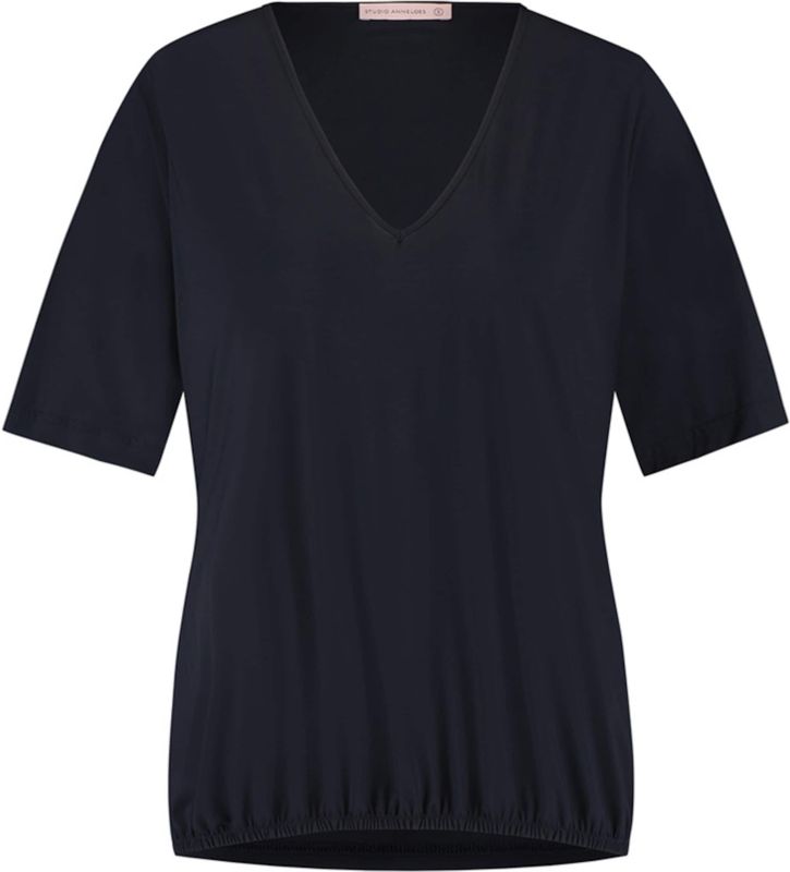 Studio Anneloes T-shirt blauw (Maat: XXS) - Effen - Halslijn: V-hals,